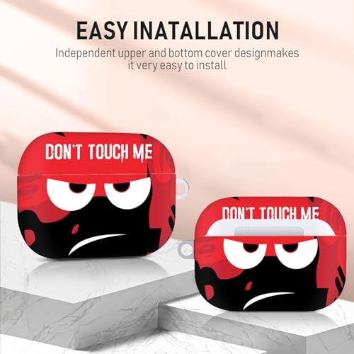 Image of Compatible with Airpods Pro 3 Case(2025),Don't Touch Me for Airpods Pro 3rd Generation Cases Cover with Lanyard Soft Silicone Cute Shockproof Cover for Women Men,Black