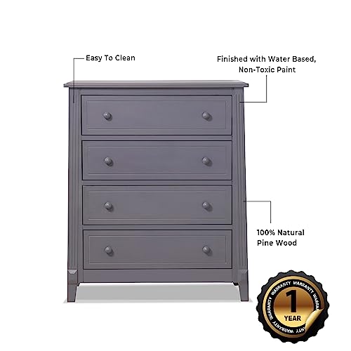 Image of Sorelle Furniture Berkley Baby Dresser - Nursery Storage with Drawers, Kids Bedroom Nightstand for Child's & Infant - Gray