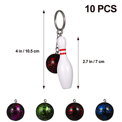 Homoyoyo Nativity Pin 10Pack Bowling Keychain Bowling Pin Keychain Keychain Keyring Decoration Hanging Ornament Key Chains for Backpack Hook DIY Craft Accesories,Sports Souvenir Favors Car Decor - Image 2