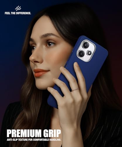 Image of WOW IMAGINE Leather Fabric Soft TPU Back Cover for Mi Redmi 12 5G | Redmi 12 4G | Poco M6 Pro 5G (Blue)