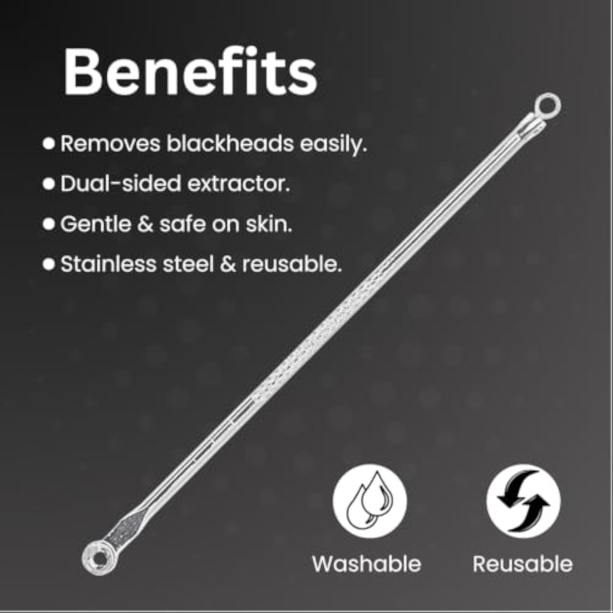 Midazzle Stainless Steel Blackhead Remover with Organic Loofah
