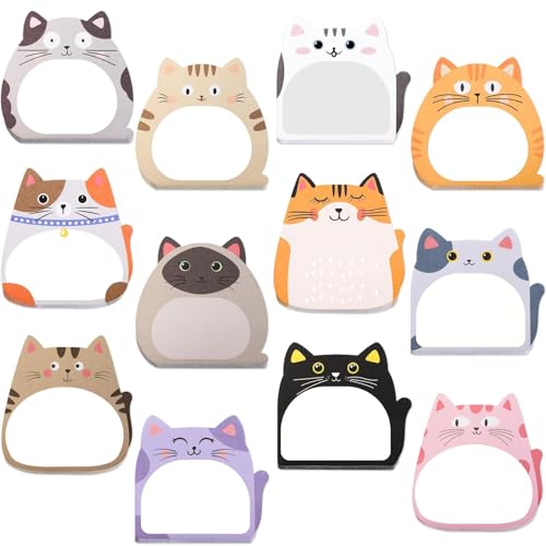 Fancy Land 24 Pads Cute Sticky Notes Animal Sticky Notes for Teachers Classrooms 720 Sheets Memo Pads Teacher Appreciation Administrative Professional Day Gift Home Office School Supplies Cat