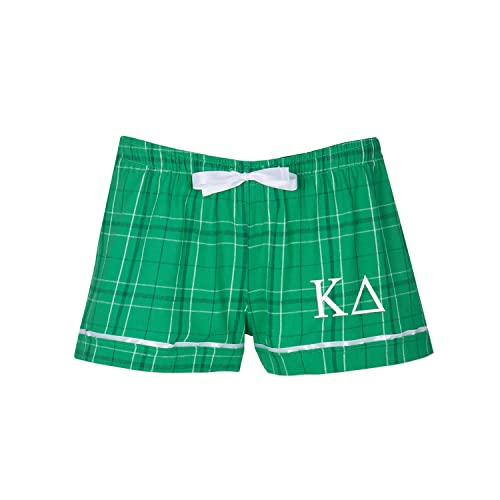 Kappa Delta Sorority Flannel Boxers - Kay Dee Boxer Shorts - KD Greek Letter Sleepwear Pajama Bottoms