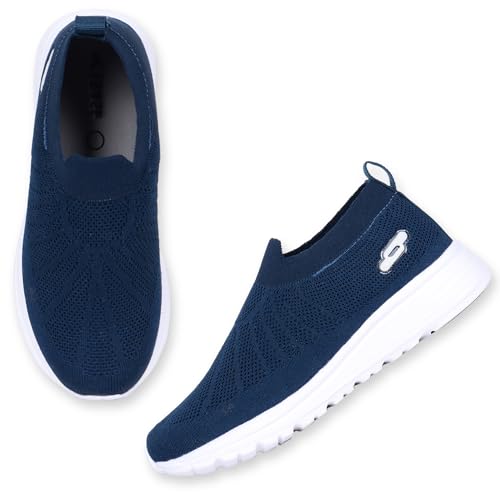 Image of TRASE Sports Slip-On Shoes for Kids | Knitted Upper Lightweight Footwear for Boys & Girls | Comfortable EVA Sole and Breathable Shoes for Walking & Play