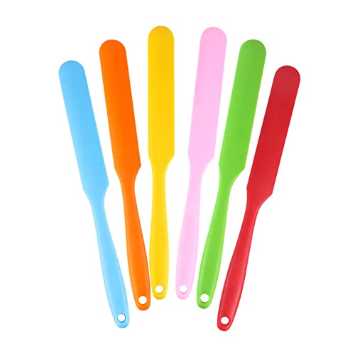 CANDeal 6 pièces ensemble de spatules en silicone résistant à la chaleur gâteau crème spatules mélange pâte grattoir antiadhésif flexible cuisson outil de cuisson mélange couleur Cover