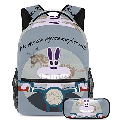 Sac à dos de voyage avec étui à stylo floral pour les sorties scolaires des enfants