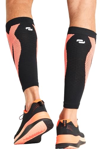 Image of Infinity Leg Calf Compression Sleeve Socks 10-15 mmHg With Moisture Wicking Technology for Men or Women (Unisex) - ELECTRIC