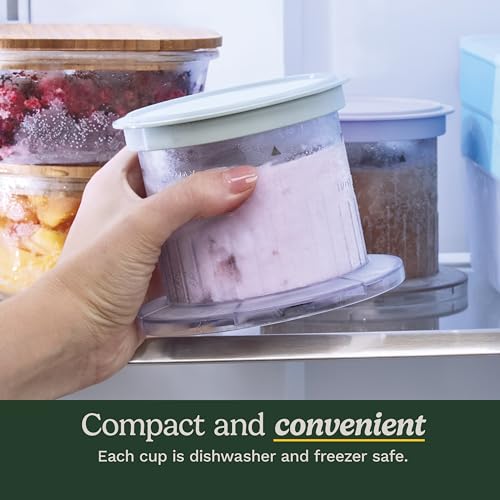 Image of FastFreeze MAX Ice Cream Maker Dessert Cups 2-Pack - 1-Pint Freezer Cups with Lids, Dishwasher-Safe, Compatible with ICE-FD50 for Homemade Ice Cream, Sorbet, Smoothies & Frozen Desserts