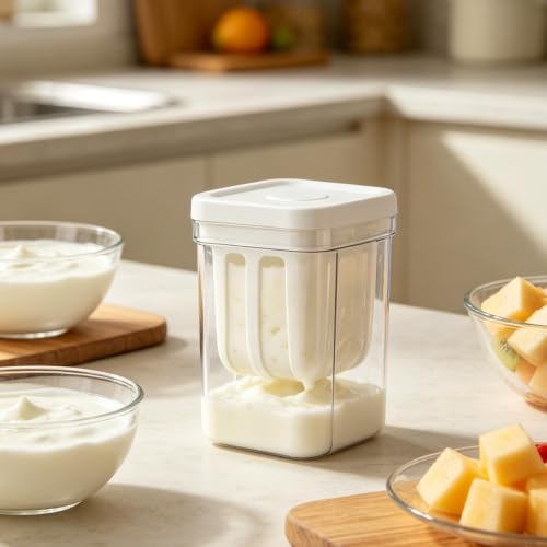 Colador de yogur de soja y leche de nueces con filtro multiusos lavable 8