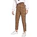 Produktbild Luckycat Gestreifte Gitter Freizeithose, Damen Dünne Hohe Taillen-Streifen-Druck Bleistift Beiläufige Hosen Sport Leggings Chino-Hose mit Gürtel