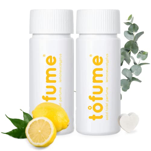 tofume Ambientadores efervescentes para baño, fragancia de eucalipto y limón, tabletas desodorizantes para inodoro, ambientadores para baño, ambientadores desechables para inodoro, paquete de 2