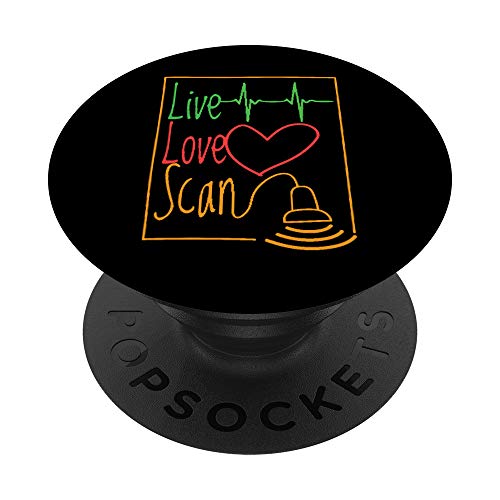 Live Love Scan Sonographer Ultrasound Tech Accessories PopSockets PopGrip: Swappable Grip for Phones & Tablets
