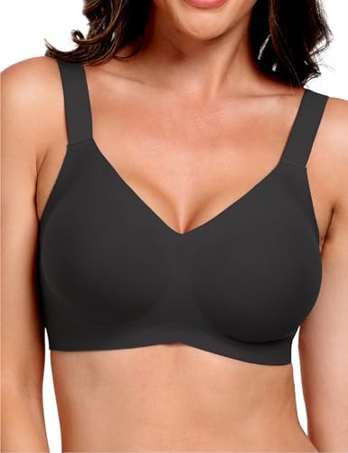 V Lace Wireless Jelly Bra Seamless Push Up Bras for Women No Underwire Full Coverage Comfortable Sleep Bralette