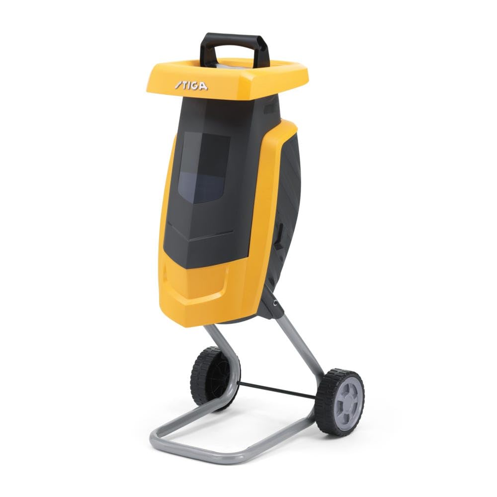 STIGA Bio Master 2200 Trituradora Eléctrica, 2200 W, Bolsa 50 L - Disco 2 Cuchillas Reversibles, Empujador Incluido - para Residuos De Jardín
