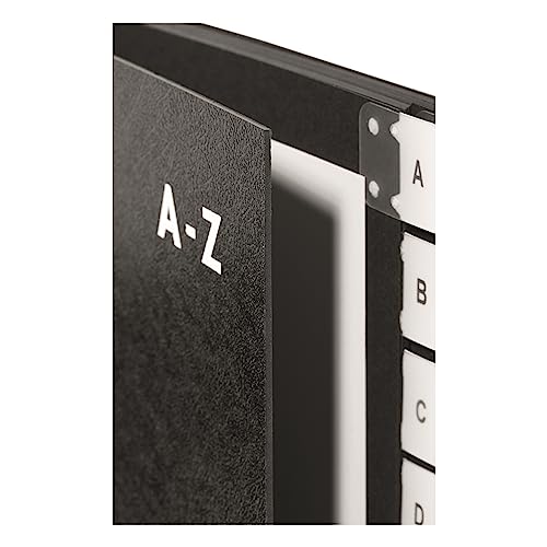 Pagna 24241-04 Pultordner 24-teilig schwarze Hartpappe, dehnbarer Leinenrücken 3 Schaulöcher, Tabe A-Z, schwarz – Ansicht 3