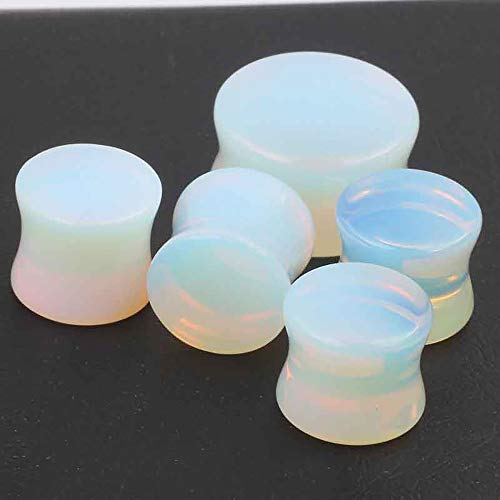 Women Ear Tunnels Stainless Steel Glass Stone Acrylic Ear Gauges Plugs Piercing Earrings Stretcher Set 8 Pairs