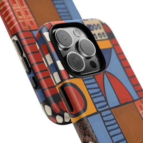 Coque iPhone 16 Pro motif géométrique bleu rigide et mate - 2