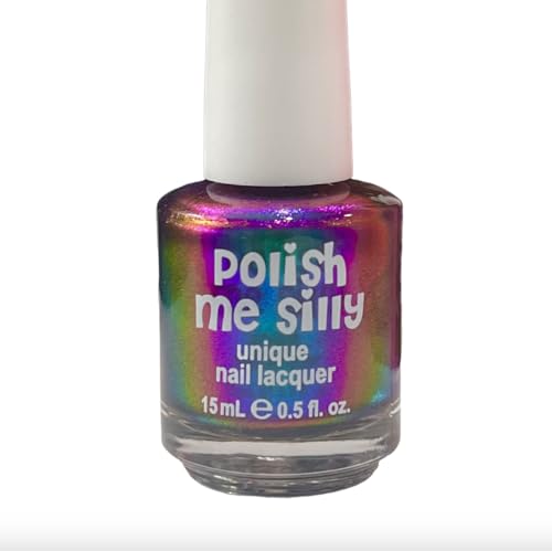 Polish Me Silly Paradise Chrome Rainbow Nail Polish Multicolor Iridescent Nail Polish with Chrome Finish Vegan and Cruelty-Free Fast-Drying Nail Lacquer
