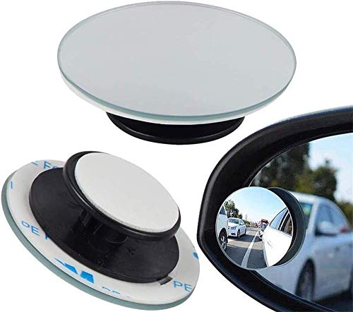 Image of Blind Spot Mirror, 360 Adjustable, Convex Glass, Waterproof, Universal Fit for Cars & SUVs, Black (Blind Spot Mirror)