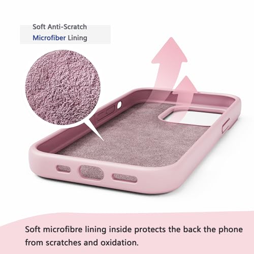 Image of iPhone 15 Case Silicone,Soft Microfiber Lining(Sand Pink)