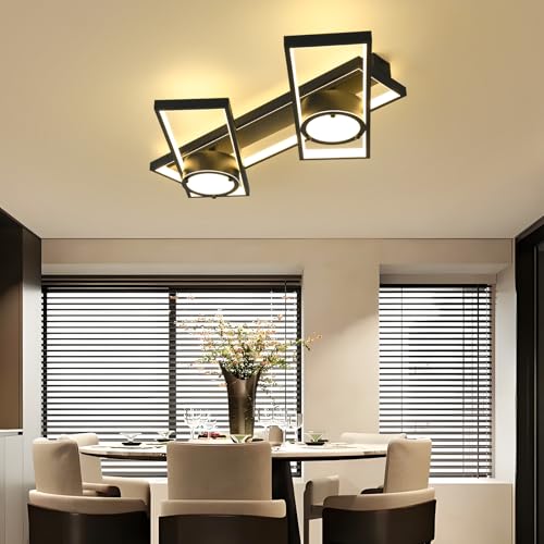 Lampe de salon moderne rectangulaire LED à intensité variable pour bureau - 7