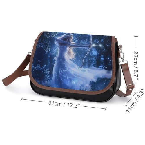 Zodiac Sagittarius Woman Women's Crossbody Bags Leather Messenger Handbag Small Shoulder Bag Purse2