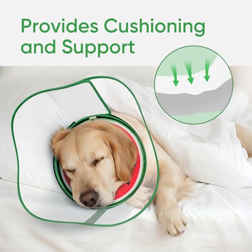 Image of Supet Sponge Dog Cone Collar Stop Licking After Surgery, Dog Donut Collar | Adjustable Dog Recovery Collar Alternative, Detachable Shield, Soft, Comfy Cone, Neck Pillow for Large Dogs