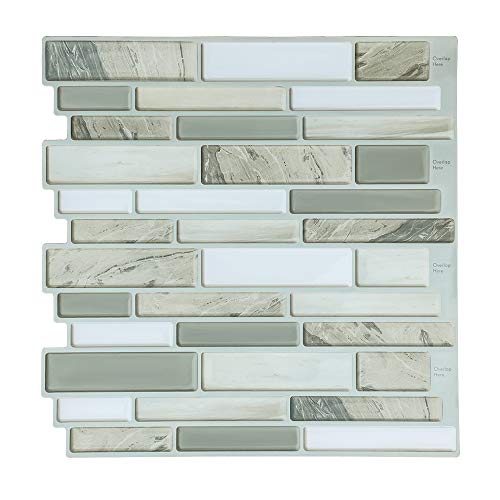HUE DECORATION Peel and Stick Decorative Tile - Modern Marble Design, Stick-On Smart Backsplash Tiles for Kitchen/Bathroom 10