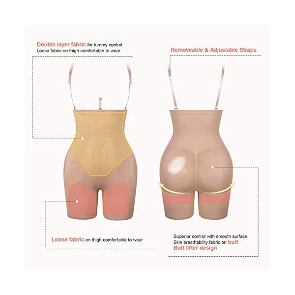 Lover-Beauty Butt Lifting Shapewear for Women Tummy Control Fajas BBL Shorts Butt Lifter Seamless Body Shaper, Brown, 3XL/4XL