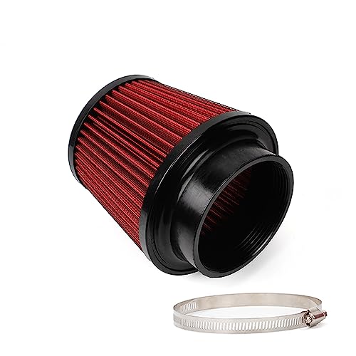 4" Inlet Car Performance Reusable Cold Air Intake Filter Universal 100mm Clamp-on Cone Replacement Dry Air Filter (Red) by MIADILA - Image 6