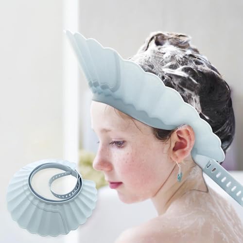 Baby Shower Cap Shield Bathing Cap Bath Hat Bathing Safe Silicone Protection Soft Adjustable Visor Hat for Protector Head Eye Ear Christmas Gifts
