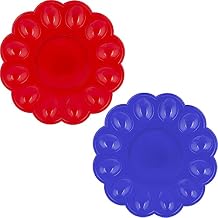 Deviled Tray for Eggs - Pack of 2 - Plastic Egg Serving Platter - Holiday Boiled Eggs Server - Egg Plate - 9.44"