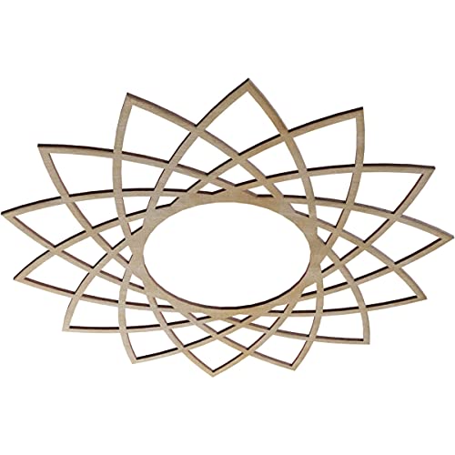 Image of Ekena Millwork 26 inchOD x 10 inchID x 3 /8 inchT Eleanor Wood Fretwork Pierced Ceiling Medallion, Hickory