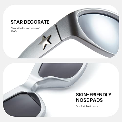 Cyxus Y2K Sunglasses Wrap Around Futuristic Sunglasses Women Men Swift Oval Fashion Sport Shades Trendy Sun Glasses 10844