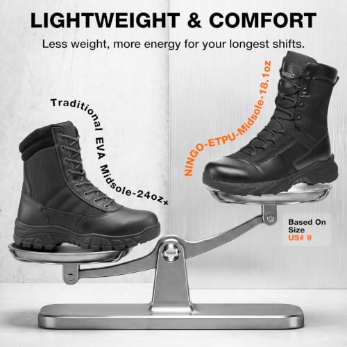 Image of NINGO Military Tactical Work Boots for Men, Soft Toe, 8inch, Lightweight