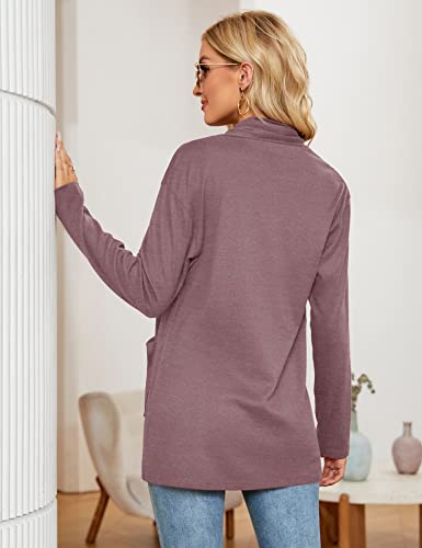 Image of Micoson Women's Long Sleeve Open Front Cardigan Casual Loose Lightweight Cardigans with Pockets