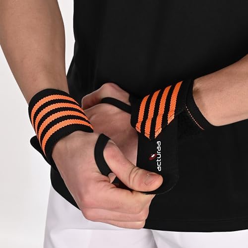 acturaa Wristband for Men & Women | Wrist Supporter for Gym |Straps for Gym |Gym Accessories for Men |Sweat Band for Wrists - Orange Pair (B0CYCPT6PW) Amazon Price History, Amazon Price Tracker