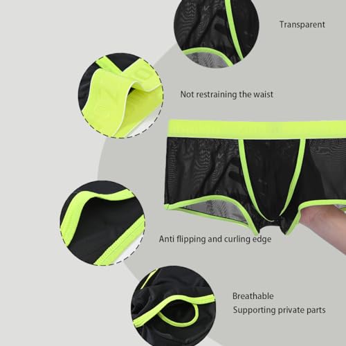 Men's Boxer Briefs Pouch Bulge with O-Ring Design See Through Ultra Thin Breathable Boxer Briefs4