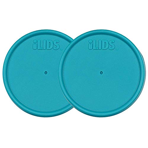 iLIDS Mason Jar Storage Lid, Regular Mouth, Aqua Blue, 2 Pack, Airtight