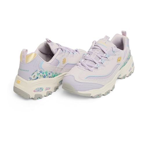 Skechers Women's D'Lites-Sweet Things, Lavender/Multi, 7 US