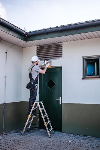DRABEST Alu Leiter Klappbar Beidseitig Trittleiter 2x5 Stufen Klappleiter bis 150 kg Belastbar Klapptritt Zertifiziert