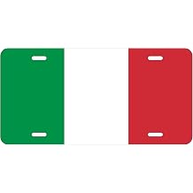 DMSE Italy National Flag License Plate - 11.99x5.99 - Premium Textured Finish Front Bumper Tag - Heavy-Duty Aluminum, UV-Resistant & Made in USA