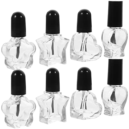 Beavorty 12pcs Nail Polish Bottle Lip Gloss Container Lip Gloss Bottle Lip Balm Tube Brush Cap Bottle Nail Gels Chic Transparent Nail Polish Nail Polish Container Mini Glass Bottling