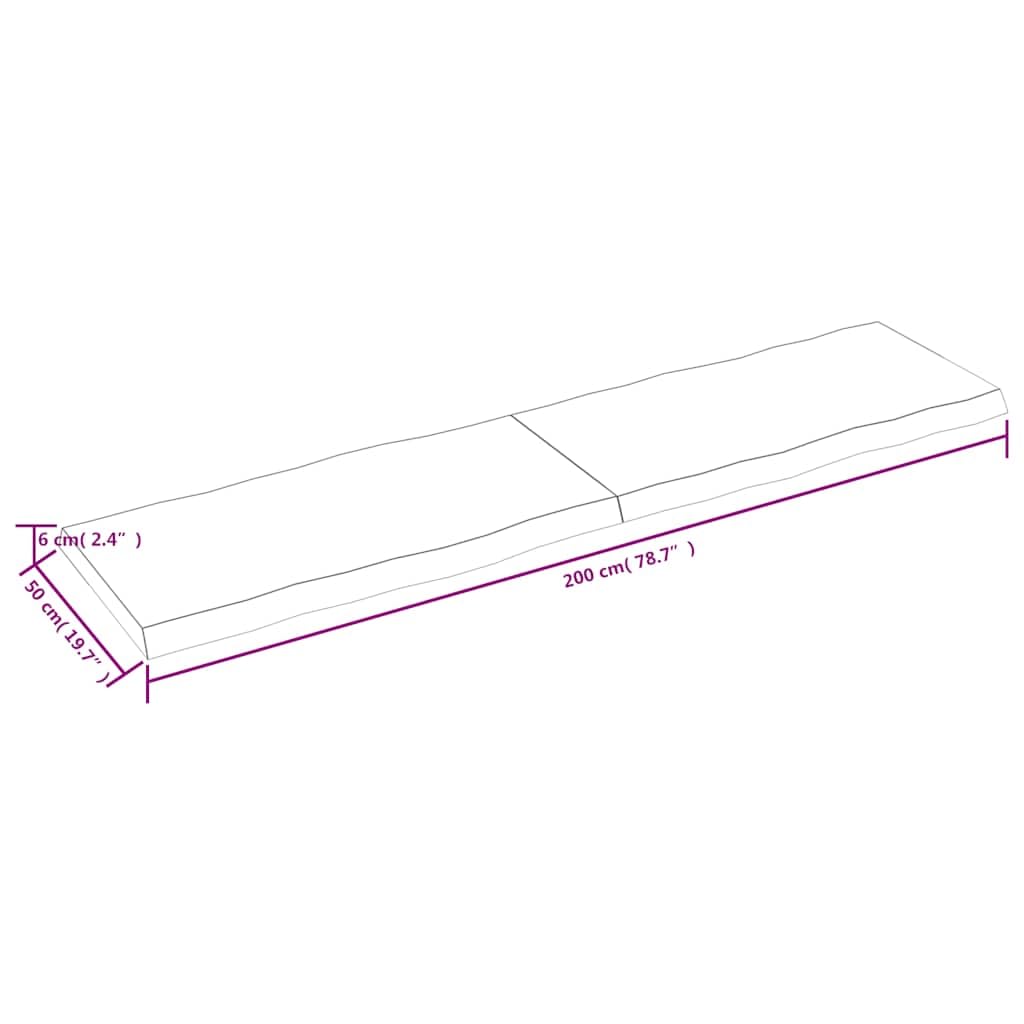Blat Drewniany Dab Ciemnobrazowy 200x50 cm na Krawedz Skladany