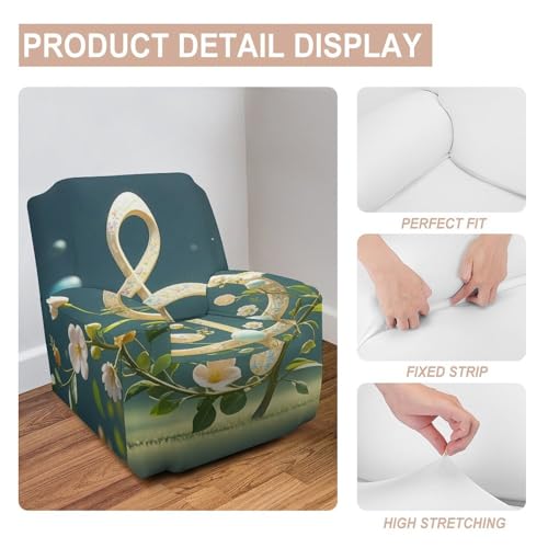 Housse de canapé extensible imprimée note de musique pour fauteuil standard de 81 à 119 cm - 5