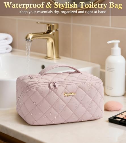 Image of Travel Makeup Bag, Large Capacity Puffy Toiletry & Cosmetic Bag for Women