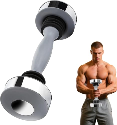 Fitness Equipment Single Dumbbell with Shaking - Multi-functional Weightlifting Dumbbells for Forearm Muscle Exercises Toning for Man Women (Gray)
