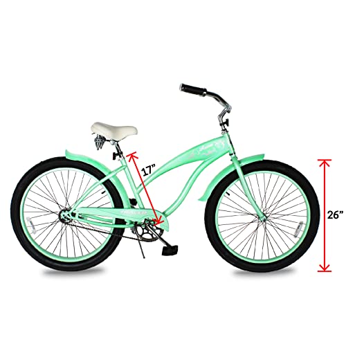 Bicicleta Tracer AVERA de playa para mujer, 26 pulgadas, monocarga, con neumáticos gruesos, para adultos (verde) miniatura 6