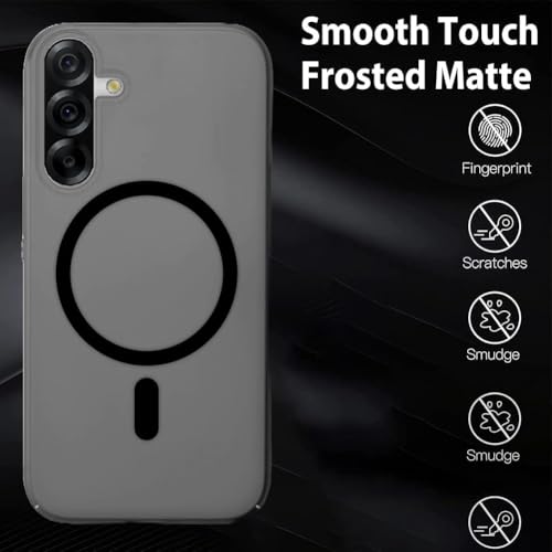 Image of SHINESTAR Back Cover for Samsung Galaxy A36 5G | Frosted Semi-Transparent Slim Case - Black | Only Compatible with Wireless Magnetic Accessories | Hard Back, Matte Finish