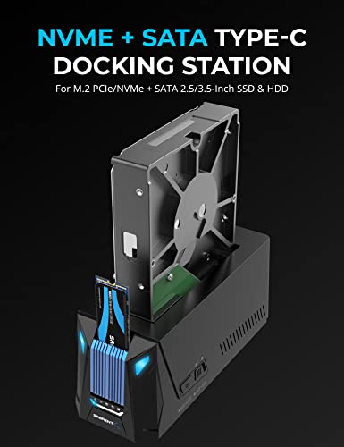 Image of SABRENT USB C Docking Station for M.2 PCIe /NVMe and SATA 2.5 /3.5 Inch SSD & HDD with Offline Cloning (DS-UNHC)